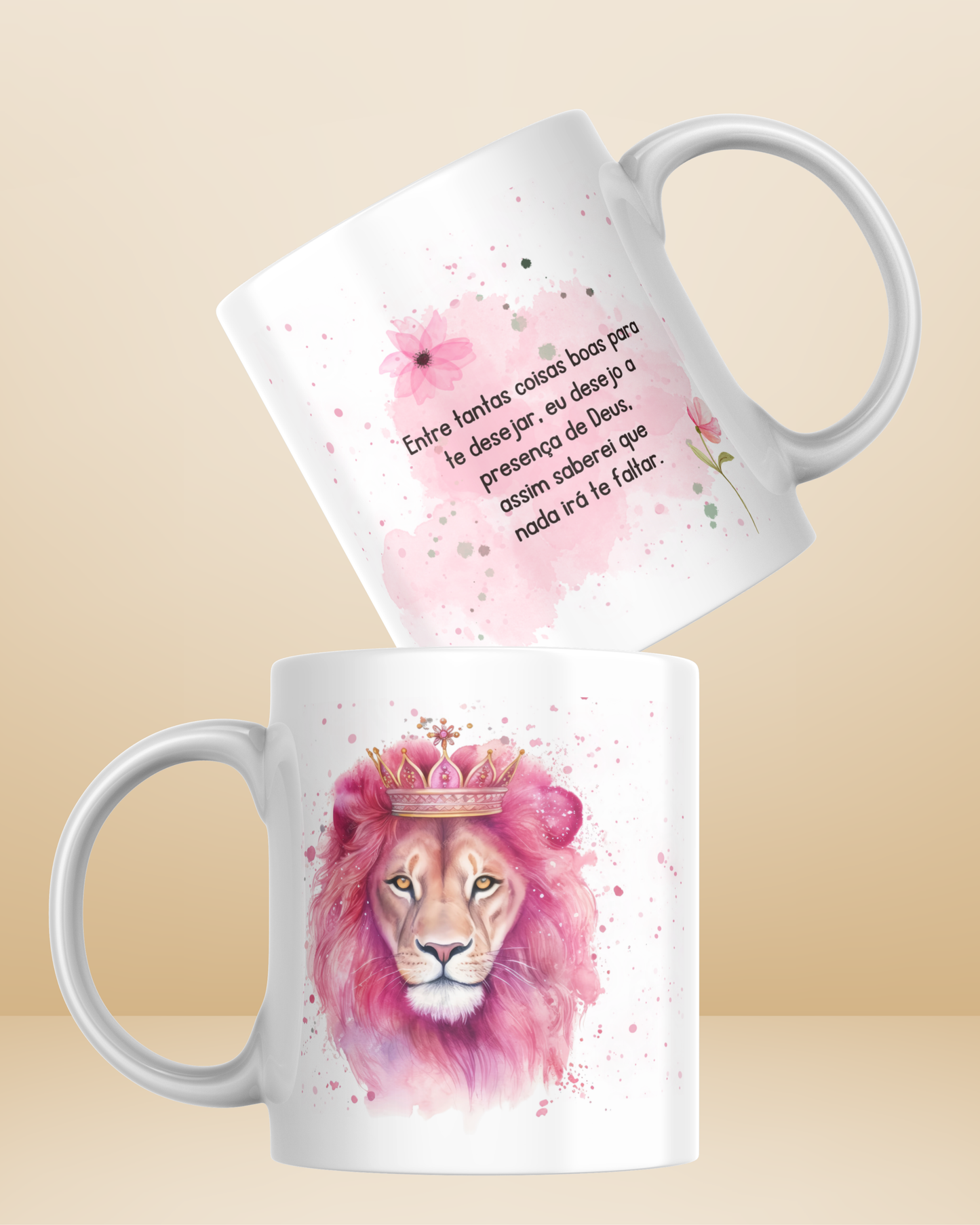 Caneca " Seja Forte e Corajosa" / "Desejoa a Presença de Deus"