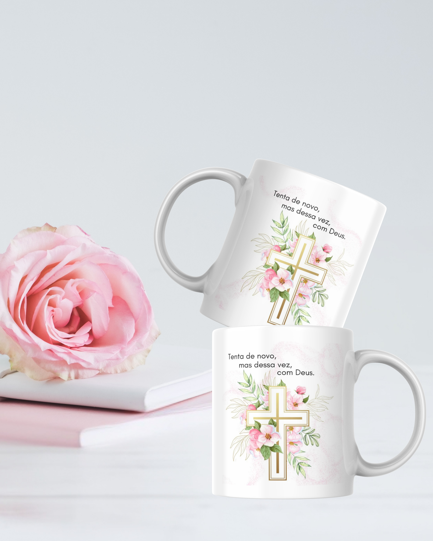 Caneca " Tente de Novo,Mas Dessa Vez, Com Deus"