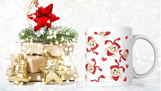 Festive Christmas dog mug