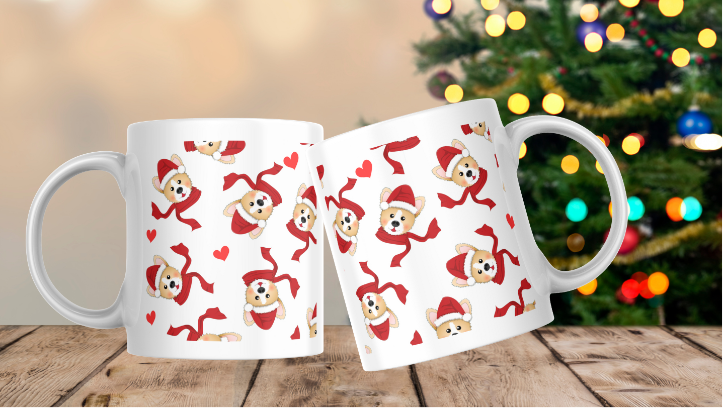 Festive Christmas dog mug