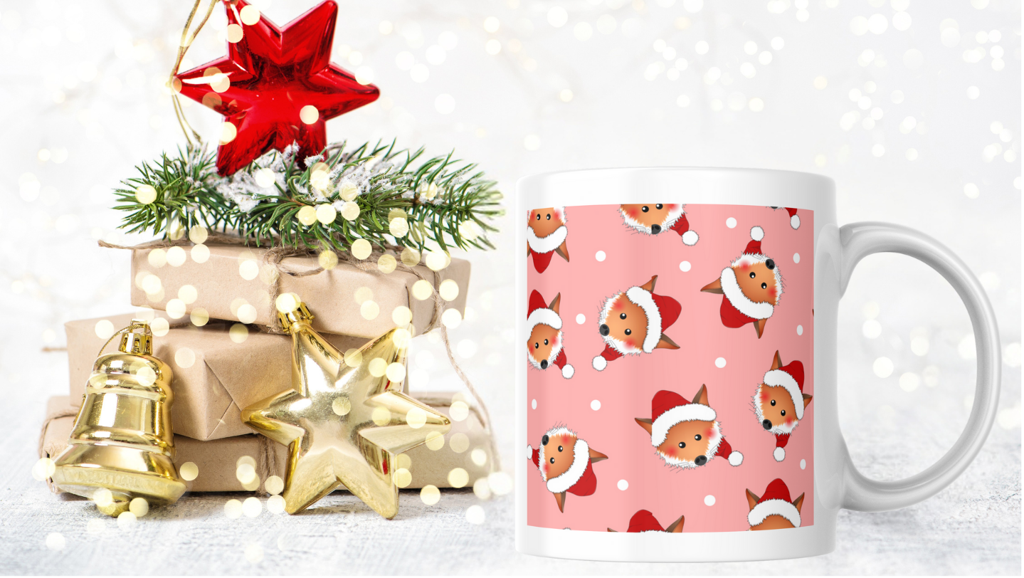 Fox Mug, Christmas Fox Mug, gift for her