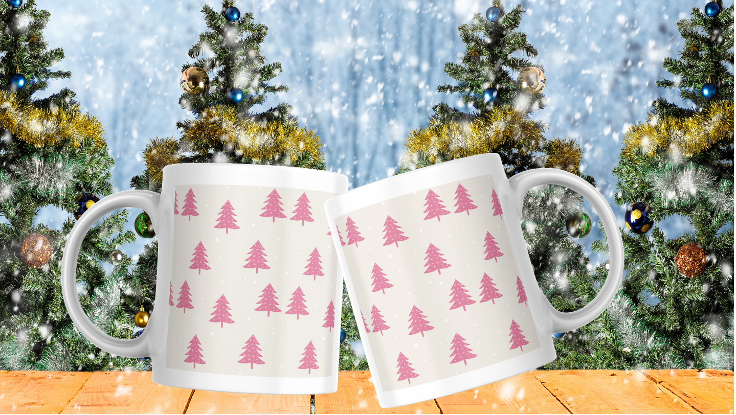 Pink Christimas festive tree design.