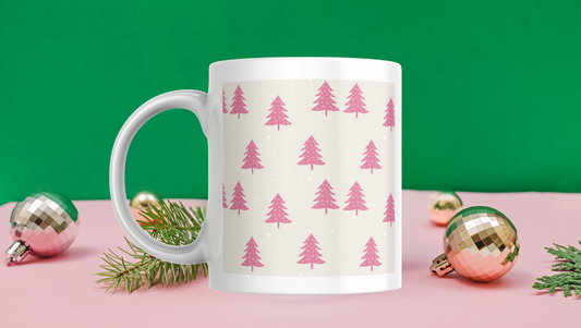 Pink Christimas festive tree design.