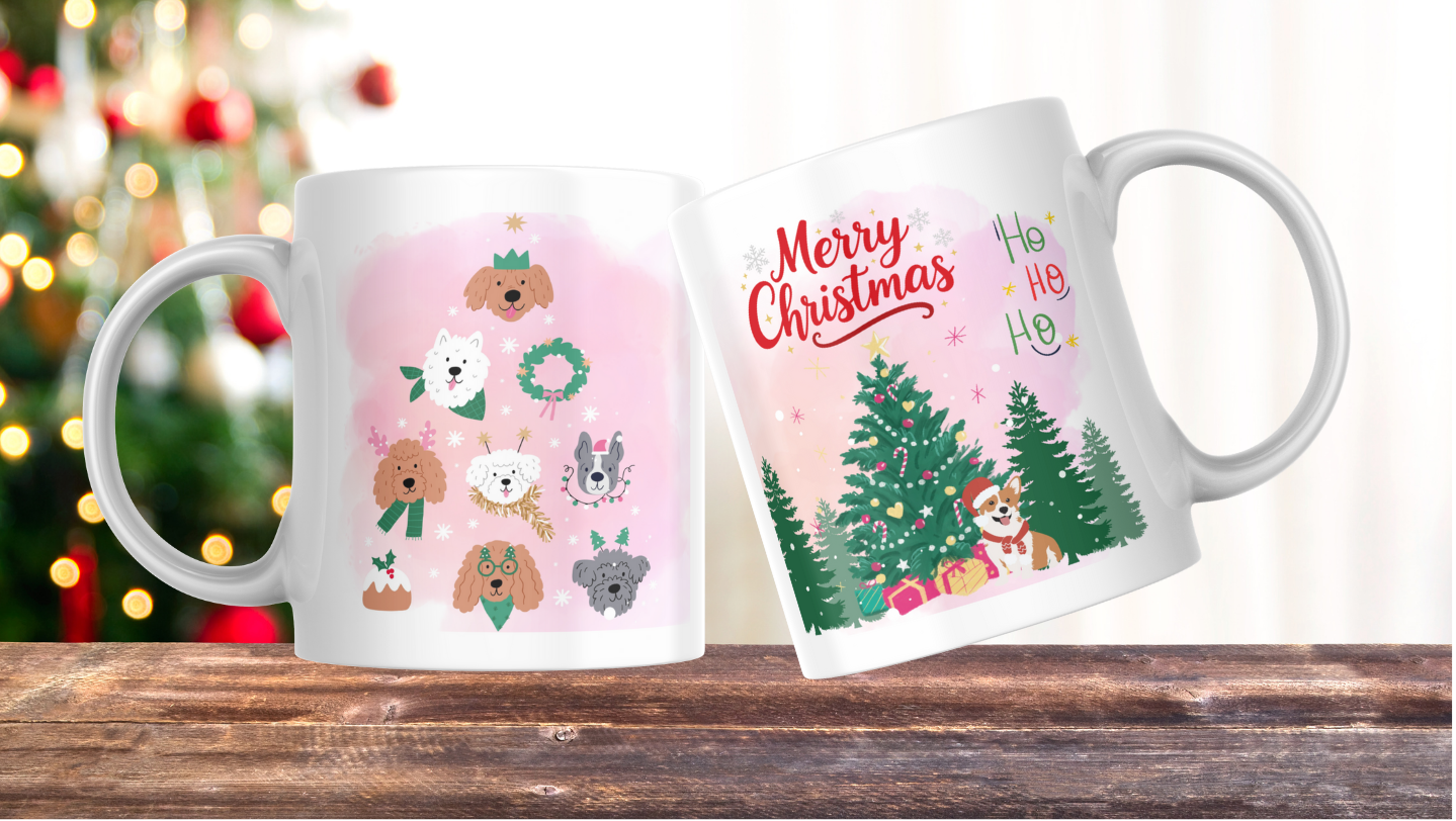 Christmas Dog Mug-Cute Holiday Puppy Design