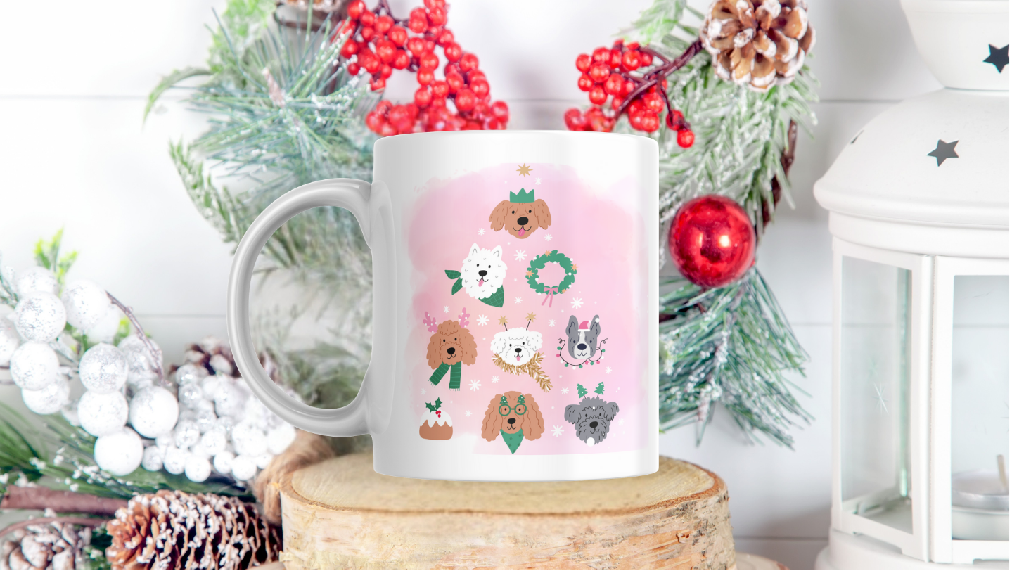 Christmas Dog Mug-Cute Holiday Puppy Design