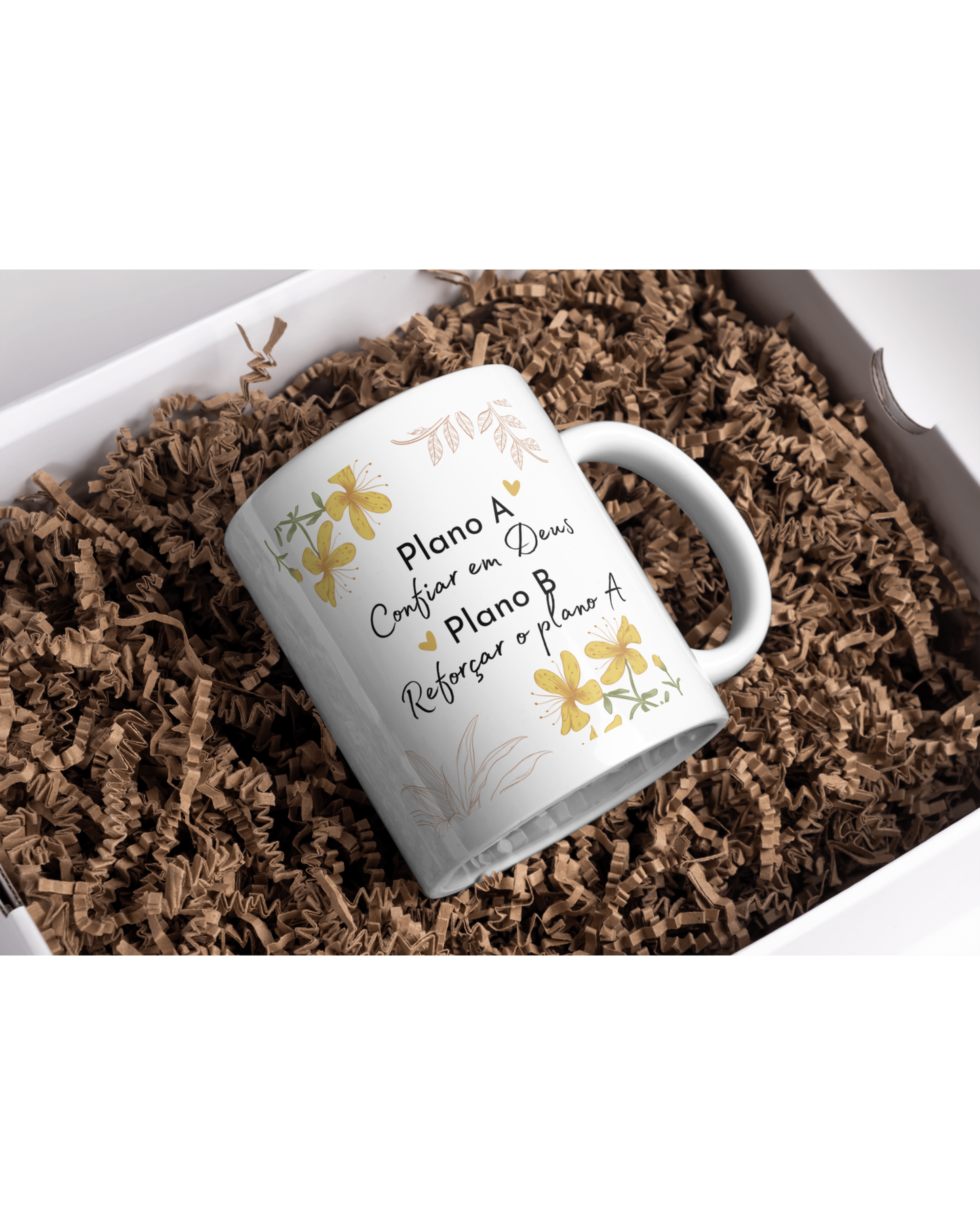 Caneca " Plano A Confiar em Deus, Plano B Reforçar o Plano A"