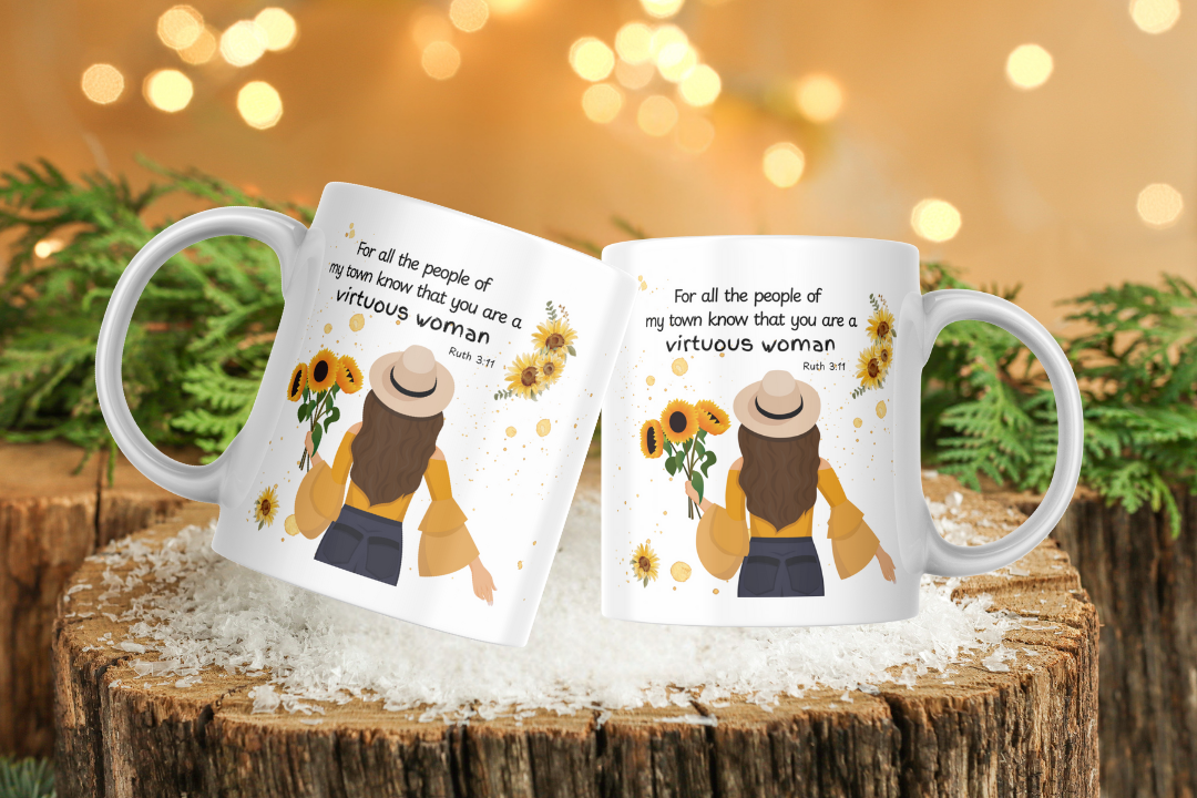 Virtuous Women Scripture Mug | Christian Inspirational Coffee Cup | Faith & Encouragement Mug for Women”