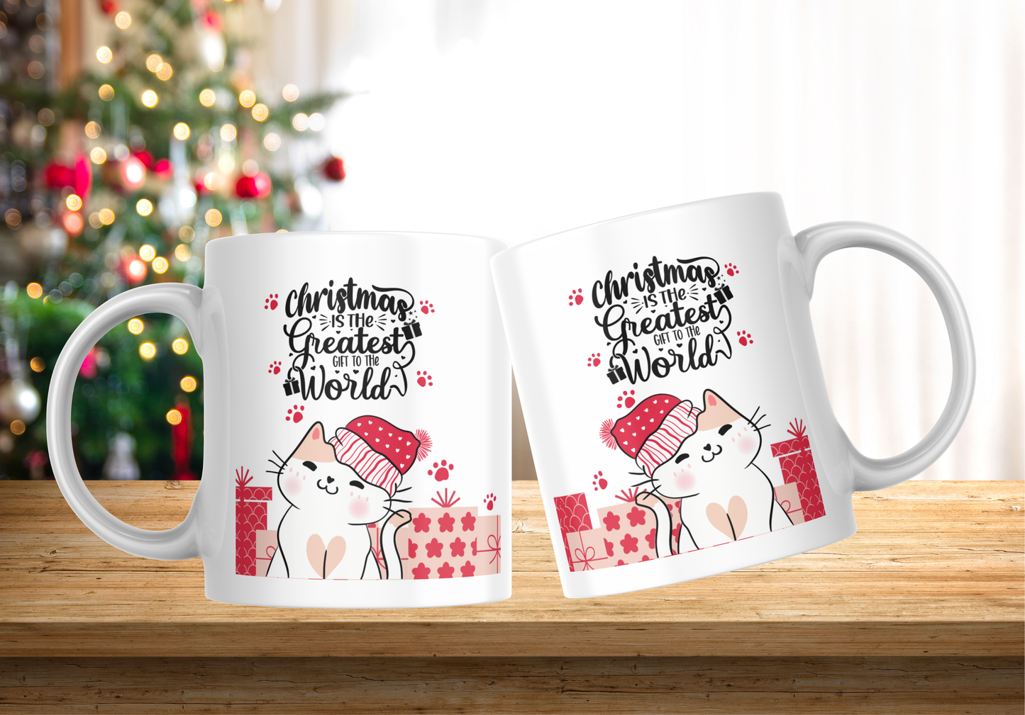 Delight cat lovers with this charming Christmas mug