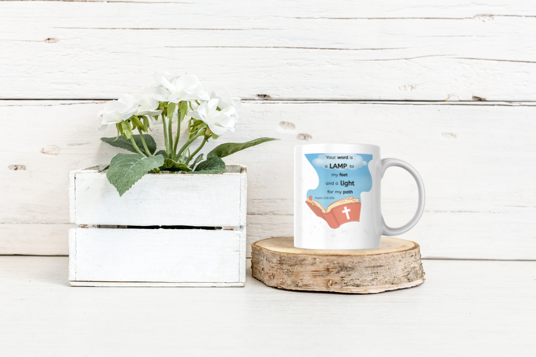 “Lamp for My Feet, Light for My Path” Scripture Mug