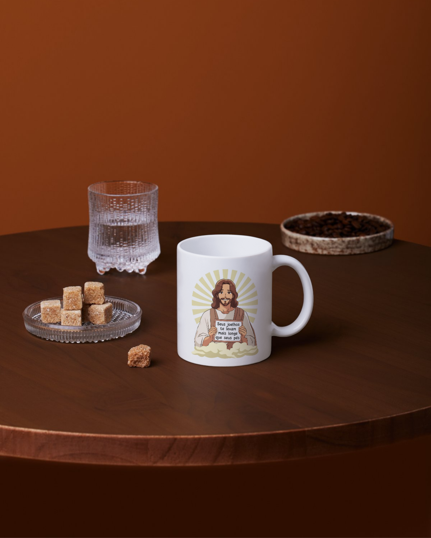 Caneca "Seus joelhos te levam mais longe que seus pés"