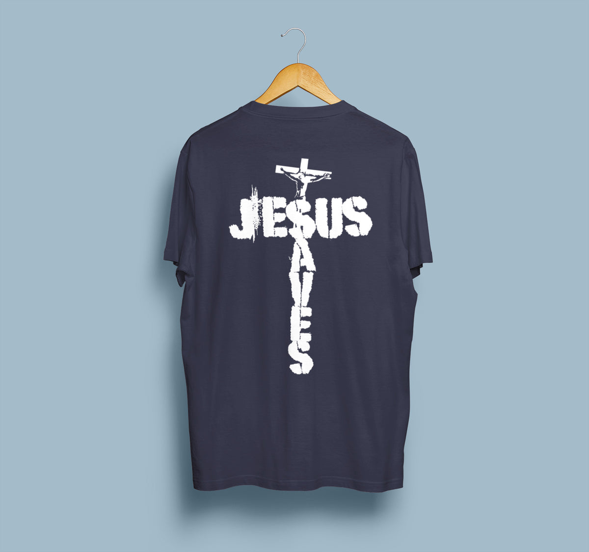 Jesus Saves Cross T-Shirt, Distressed Christian Apparel, Faith Tee