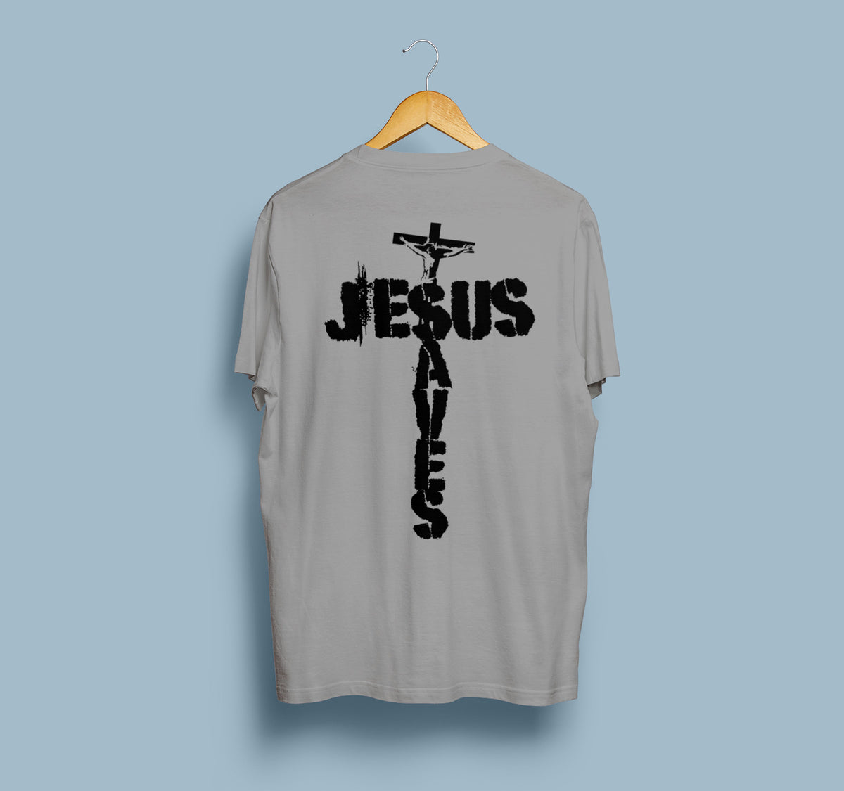 Jesus Saves Cross T-Shirt, Distressed Christian Apparel, Faith Tee